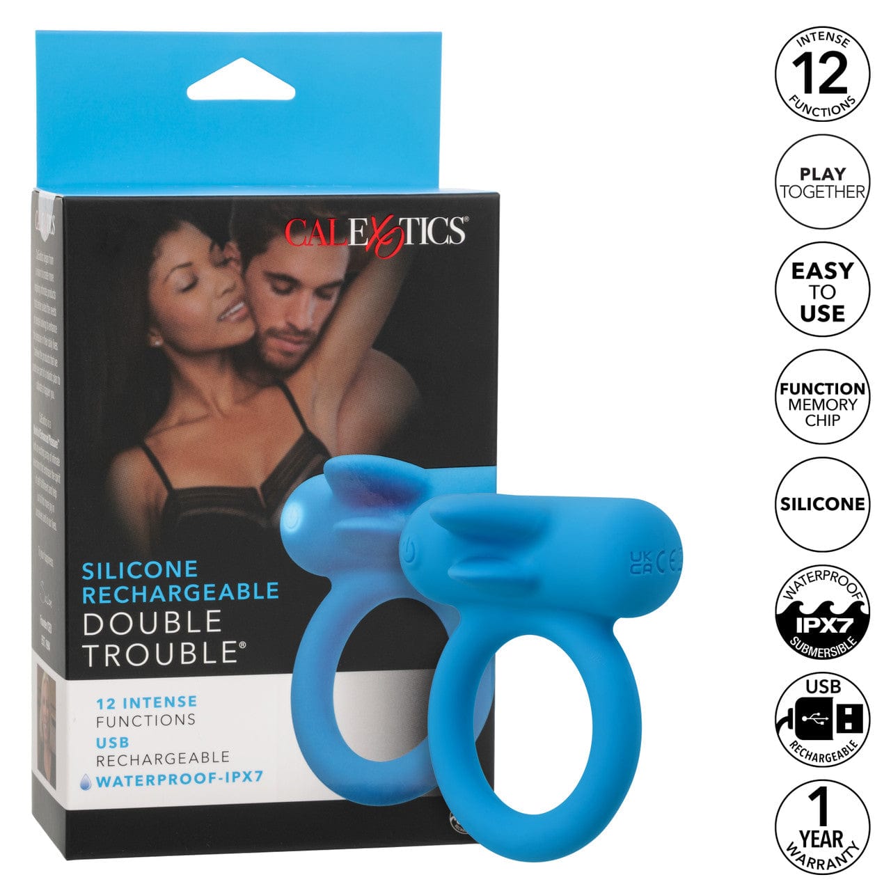 CALEXOTICS Cock Rings Calexotics Silicone Rechargeable Double Trouble Cock Ring