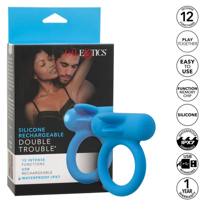 CALEXOTICS Cock Rings Calexotics Silicone Rechargeable Double Trouble Cock Ring