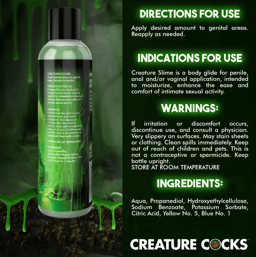Creature Cocks Water Based Lube Creature Cocks Creature Slime Green Slime