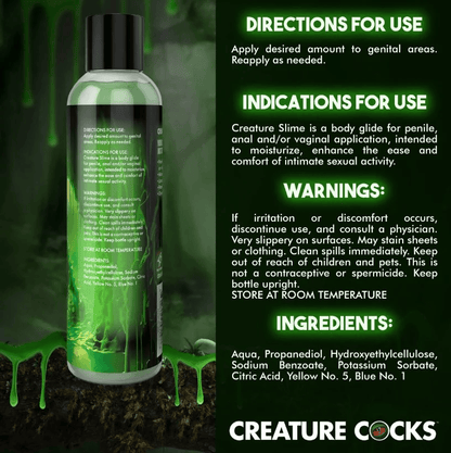 Creature Cocks Water Based Lube Creature Cocks Creature Slime Green Slime