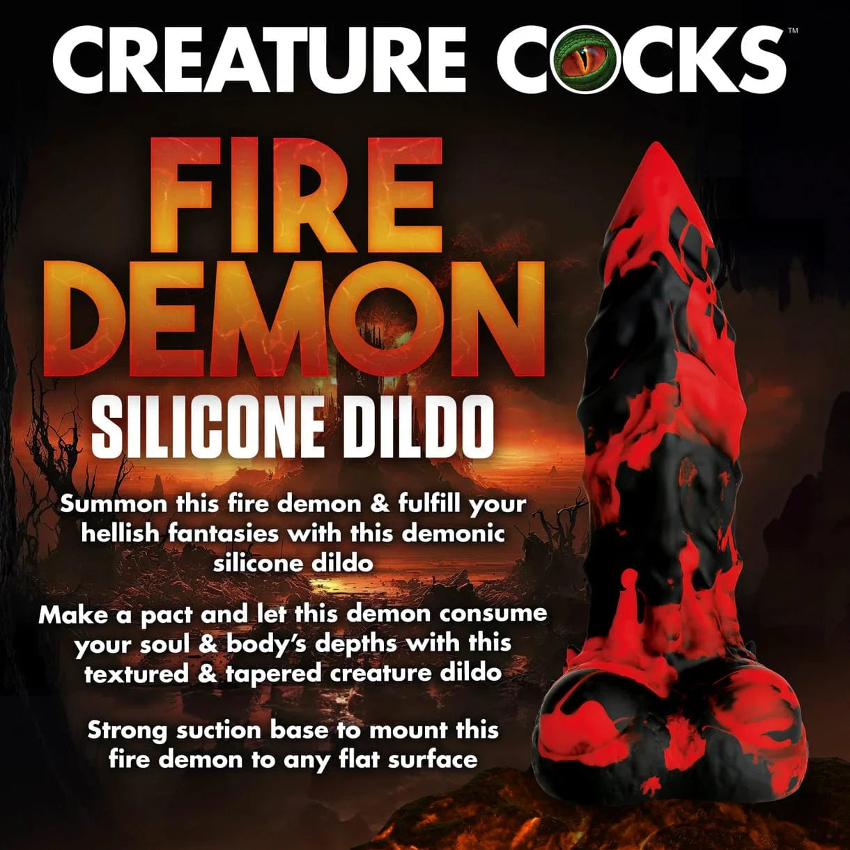 Creature Cocks Creature Cocks Fire Demon Monster Silicone Dildo