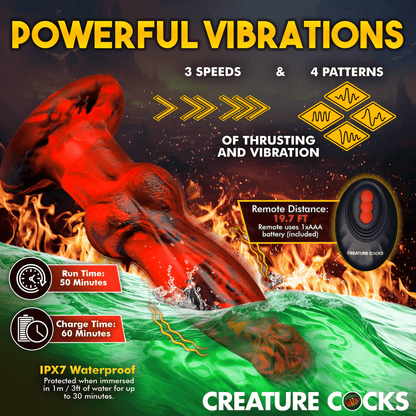Creature Cocks Dildo Creature Cocks Hell Wolf Thrusting & Vibrating Silicone Dildo