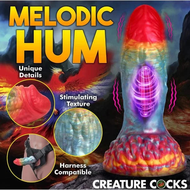 Creature Cocks Creature Cocks Rainbow Phoenix Vibrating Silicone Dildo