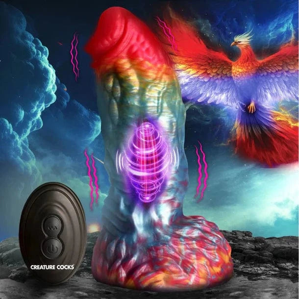 Creature Cocks Creature Cocks Rainbow Phoenix Vibrating Silicone Dildo