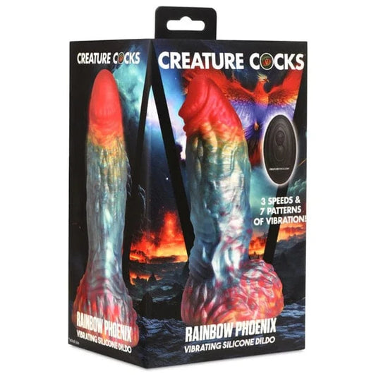 Creature Cocks Creature Cocks Rainbow Phoenix Vibrating Silicone Dildo