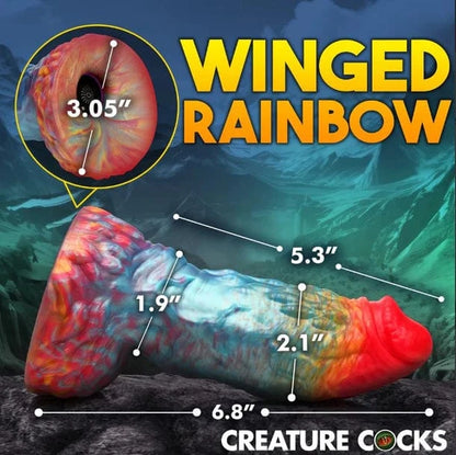 Creature Cocks Creature Cocks Rainbow Phoenix Vibrating Silicone Dildo
