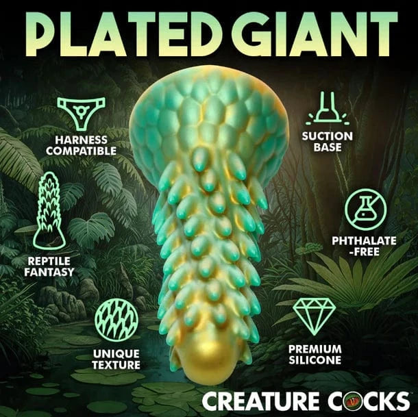 Creature Cocks Creature Cocks Stegosaurus Spiky Reptile Silicone Dildo