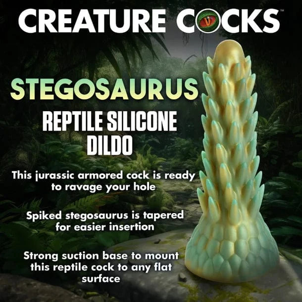 Creature Cocks Creature Cocks Stegosaurus Spiky Reptile Silicone Dildo