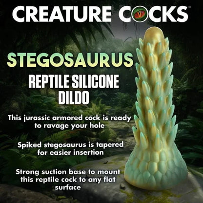 Creature Cocks Creature Cocks Stegosaurus Spiky Reptile Silicone Dildo
