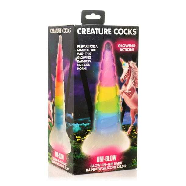 Creature Cocks Creature Cocks Uni-Glow Glow-In-Dark Rainbow Silicone Dildo