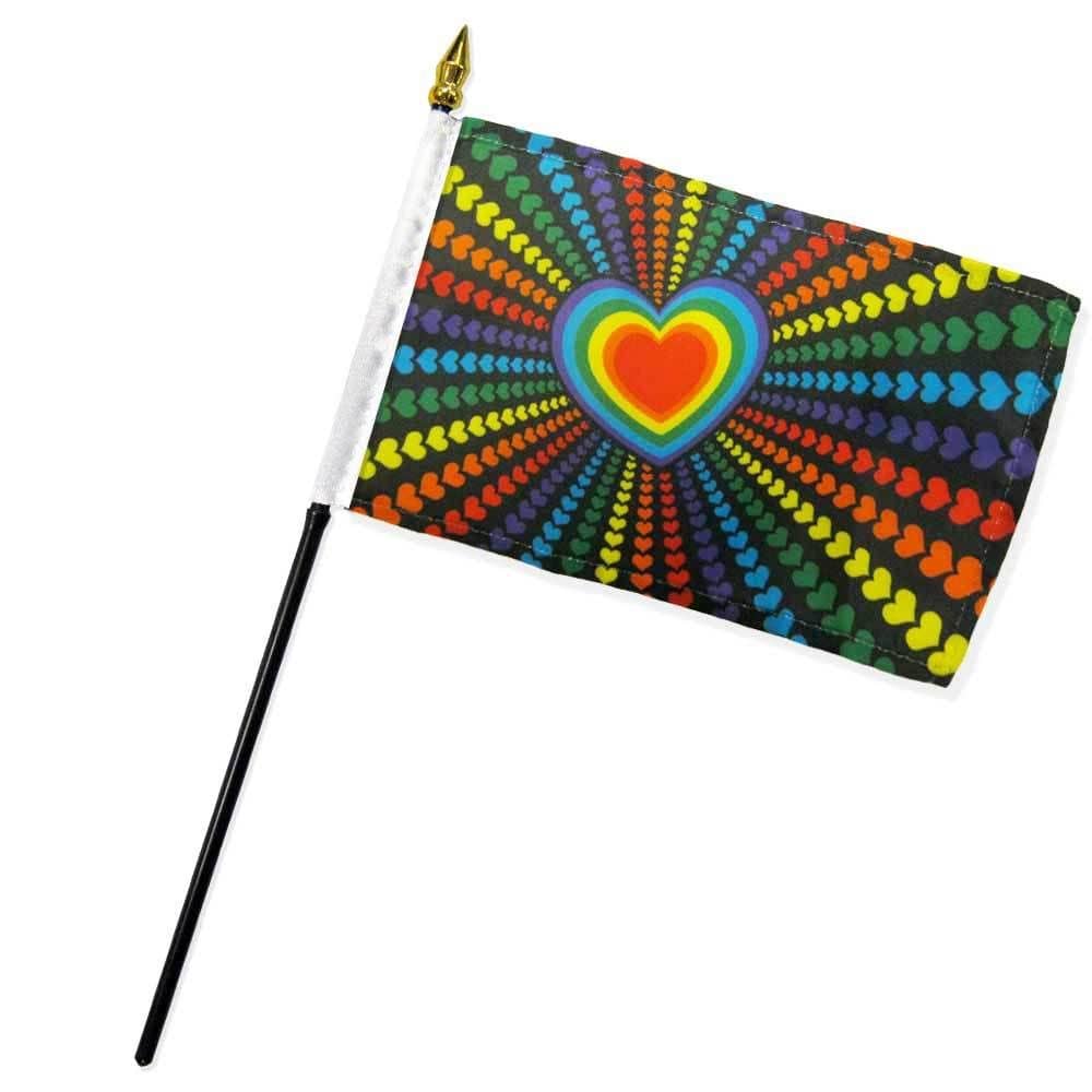 Flags Importer Pride Flags Flags Importer 4" x 6" Rainbow Love Stick Pride Flag