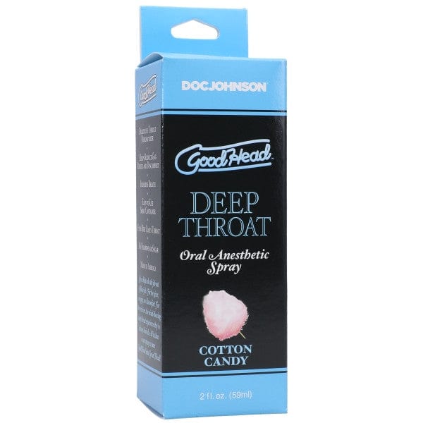 Doc Johnson GoodHead Deep Throat Spray packaging in Cotton Candy flavor.
