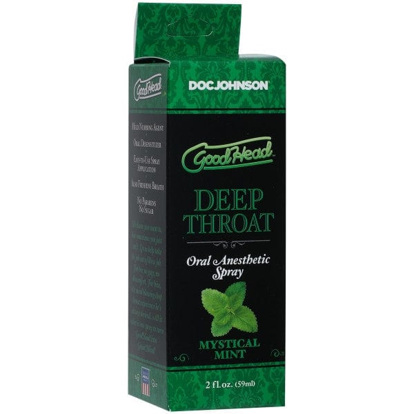 Doc Johnson GoodHead Deep Throat Spray packaging in Mystical Mint flavor.
