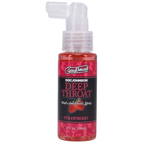 Doc Johnson GoodHead Deep Throat Spray bottle in Strawberry flavor.
