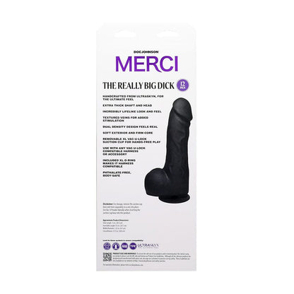 Doc Johnson Dongs & Dildos Doc Johnson Merci The Really Big Dick Black Dildo