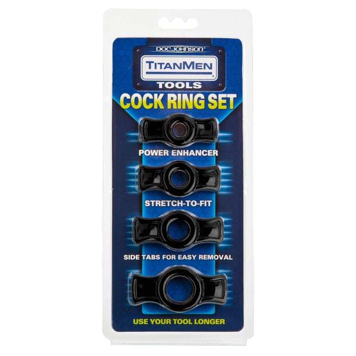 Doc Johnson Cock Rings Doc Johnson TitanMen Cock Ring Set Black