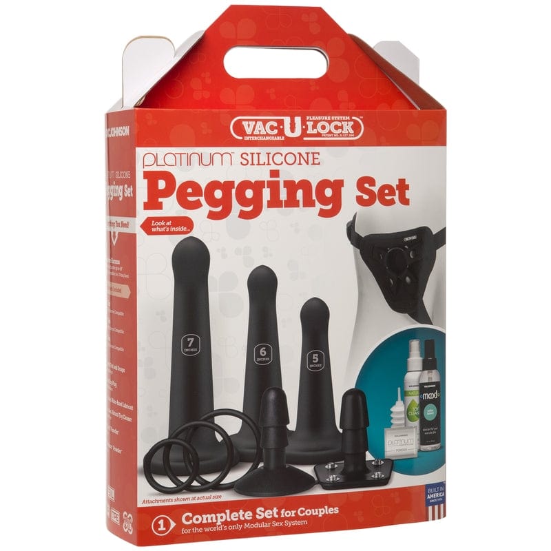 Doc Johnson Anal Toys Doc Johnson Vac-U-Lock Platinum Silicone Pegging Set