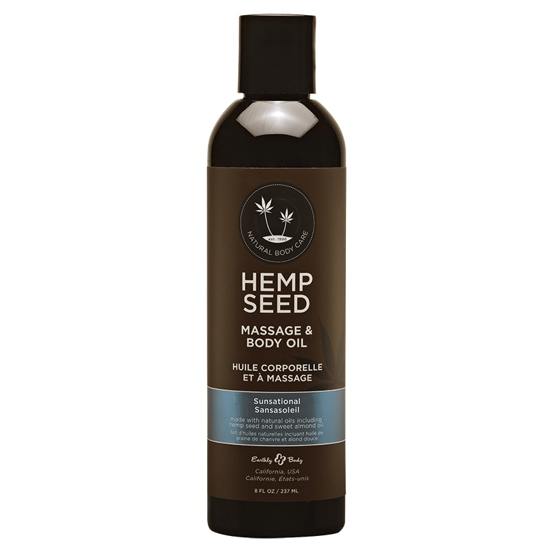 Earthly Body Massage Oil 8oz Earthly Body Hemp Seed Massage Oil Sunsational