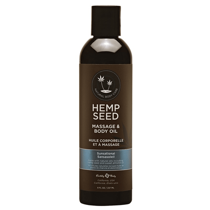 Earthly Body Massage Oil 8oz Earthly Body Hemp Seed Massage Oil Sunsational