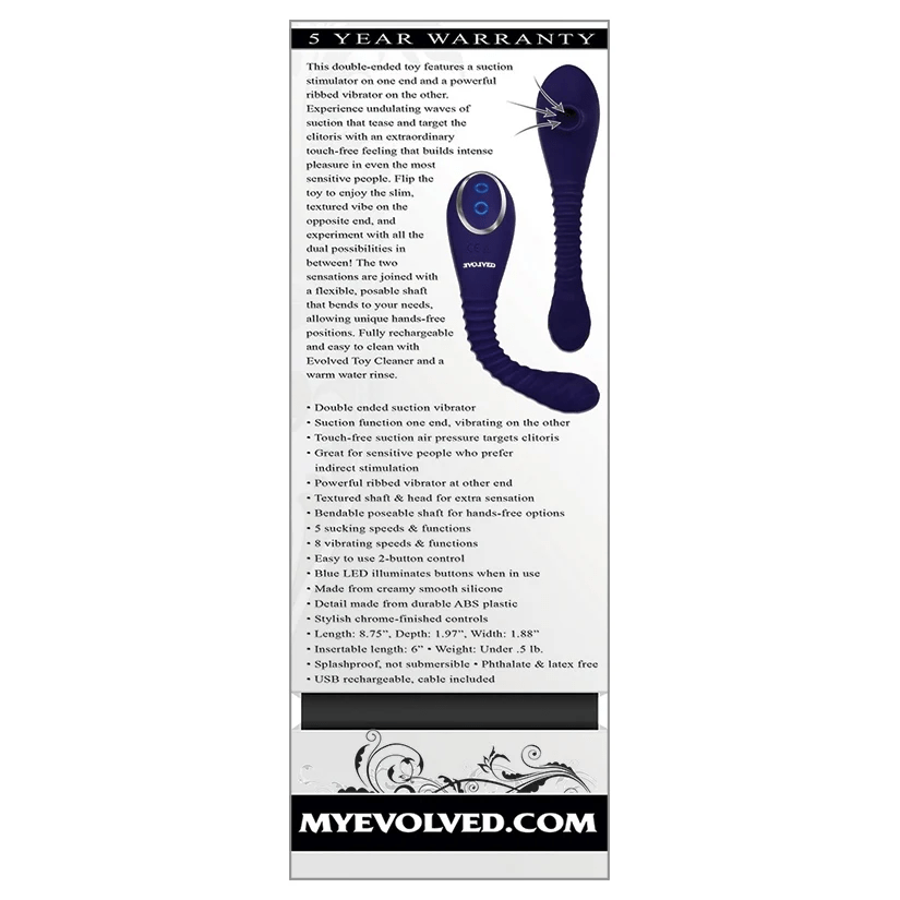Evolved Clitoral Stimulators Evolved Bendable Sucker Double-Ended Clitoral Stimulator