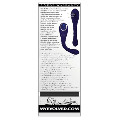 Evolved Clitoral Stimulators Evolved Bendable Sucker Double-Ended Clitoral Stimulator