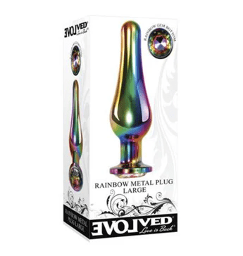 Evolved Butt Plugs Large Evolved Rainbow Metal Plug