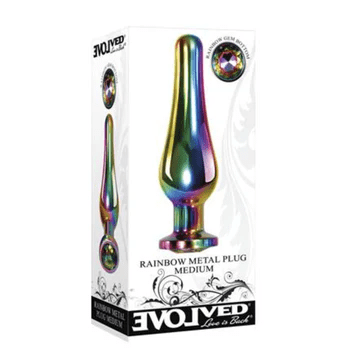 Evolved Butt Plugs Medium Evolved Rainbow Metal Plug