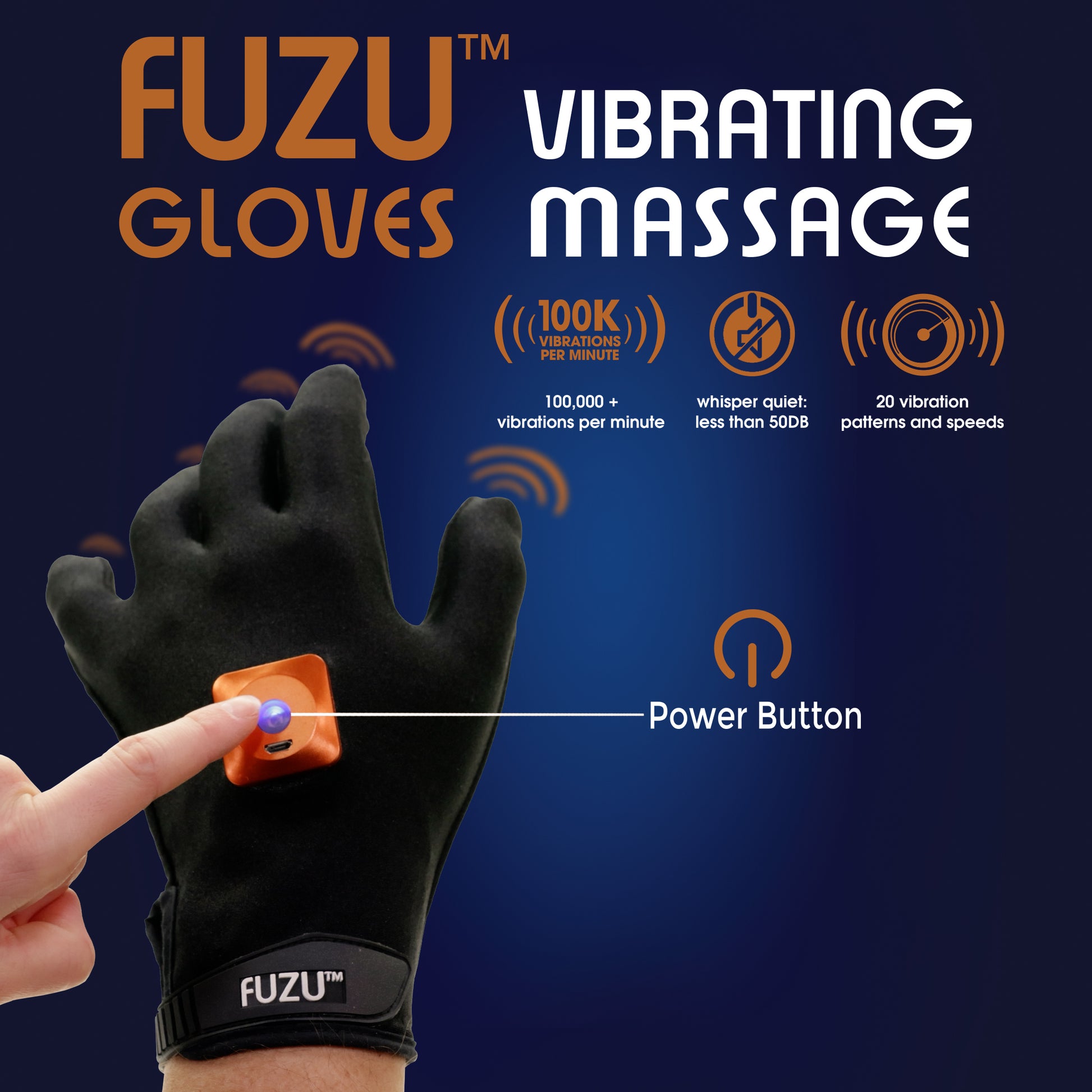 Fuzu Rechargeable Vibrating Massage Glove - XOXTOYS