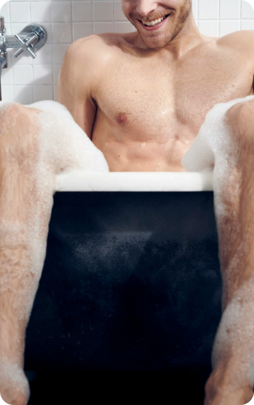 Male person in bathtub 
