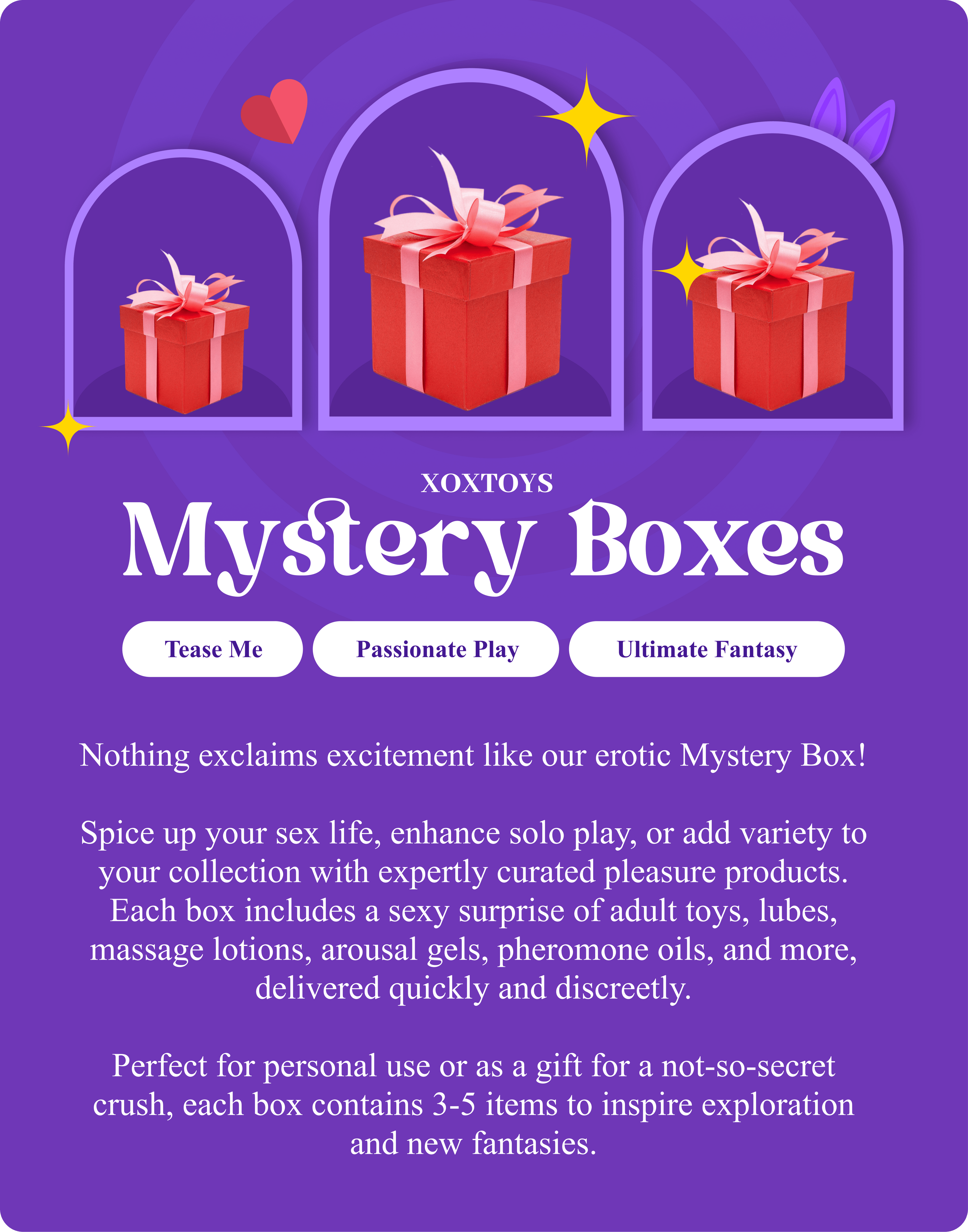 Exciting Erotic Mystery Box for Couples & Solo Play XOXTOYS Exciting Erotic Mystery Box for Couples & Solo Play XOXTOYS