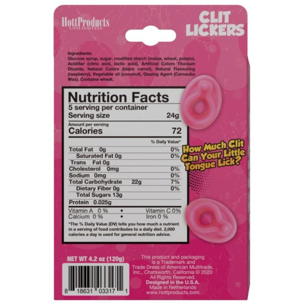 Hott Products Clit Lickers Clit-Shape Raspbery Gummies