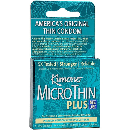 Kimono Condoms 3 pack Kimono Micro Thin Condoms with Aqua Lube