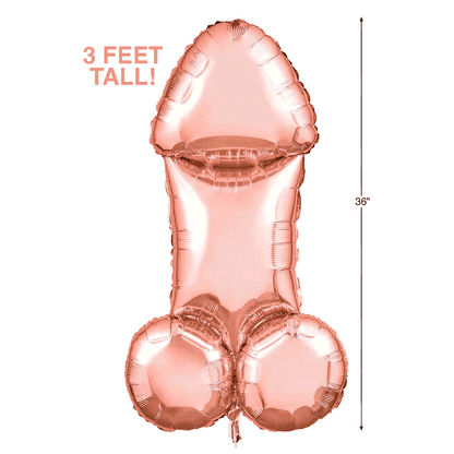 Little Genie Productions Glitterati 3' Penis Rose Mylar Balloon