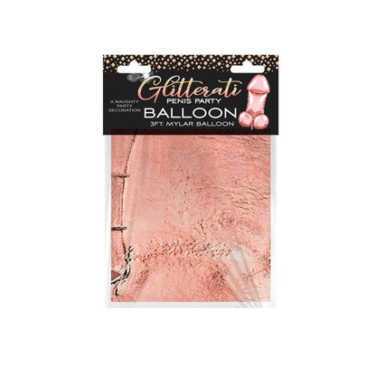 Little Genie Productions Glitterati 3' Penis Rose Mylar Balloon