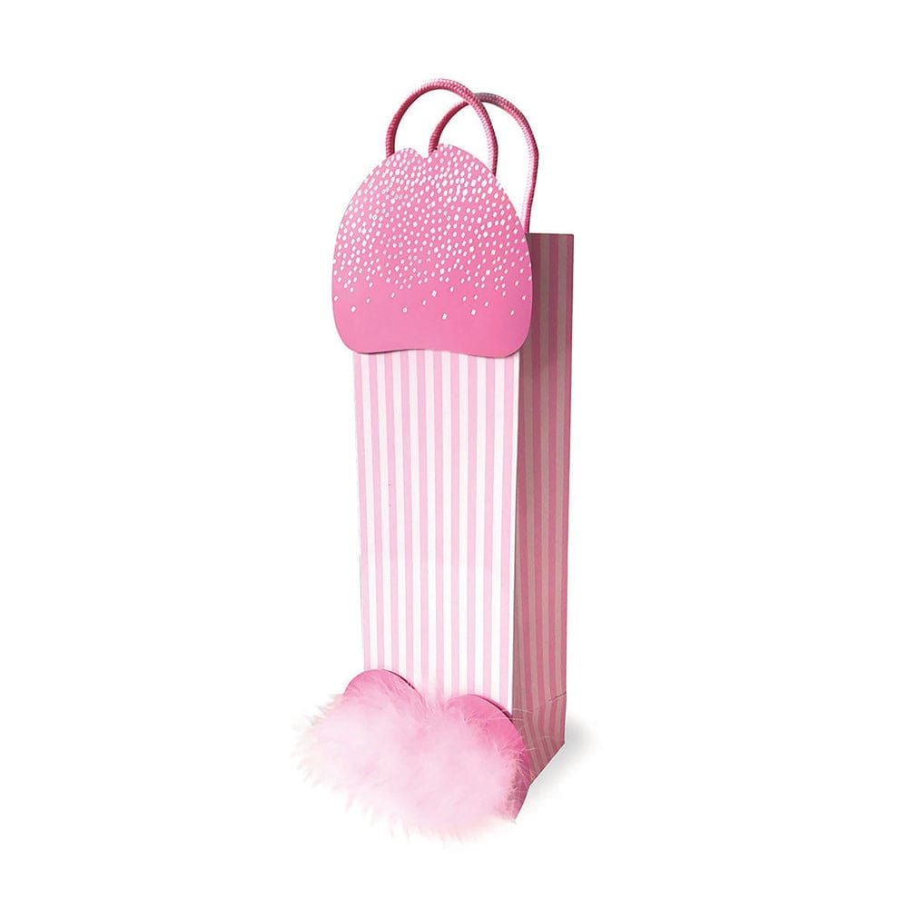 Little Genie Productions Pink Penis Gift Bag with feather balls