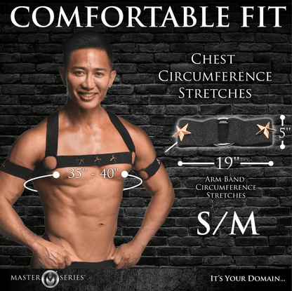 Master Series Harness Master Series Rave Harness Elastic Chest Harness with Arm Bands