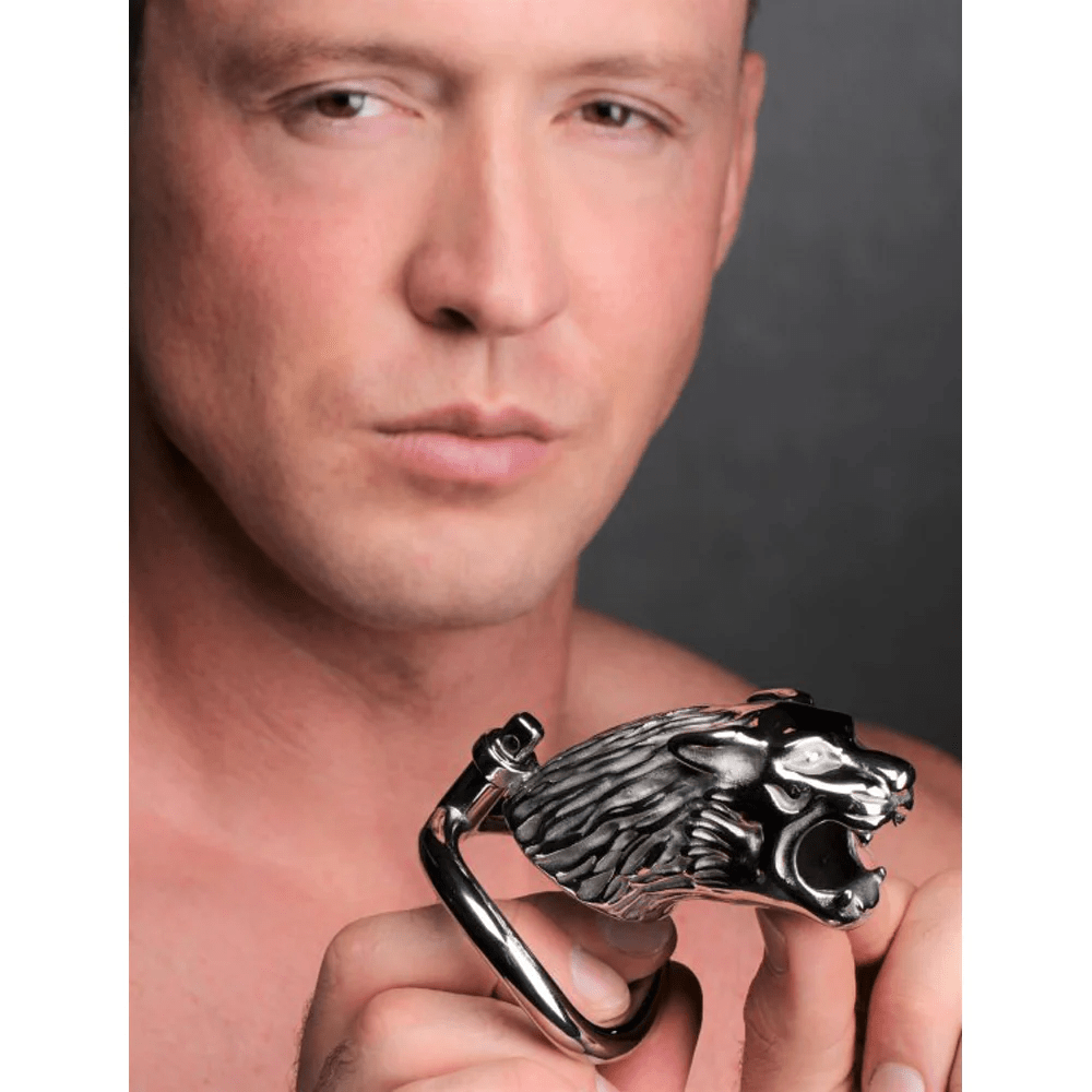 Master Series Chastity Device Master Series Tiger King Locking Chastity Cage