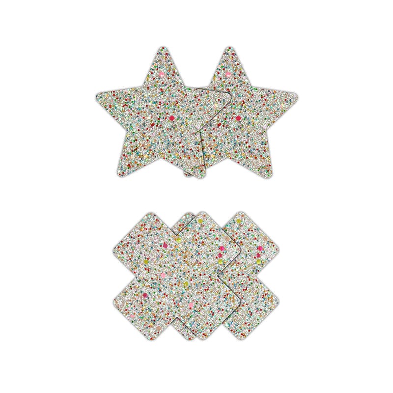 NS Novelties Pretty Pasties Star & Cross Glow 2 sets