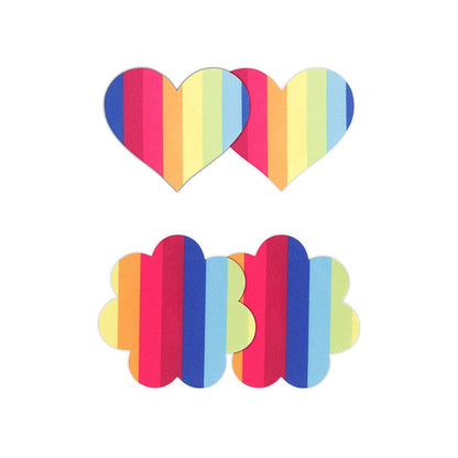 NS Novelties Pretty Pasties Pride Heart/Flower 2 set