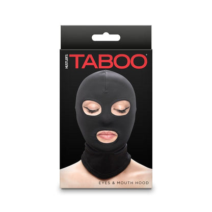 NS Novelties Hustler Taboo - Eyes & Mouth Hood  Black