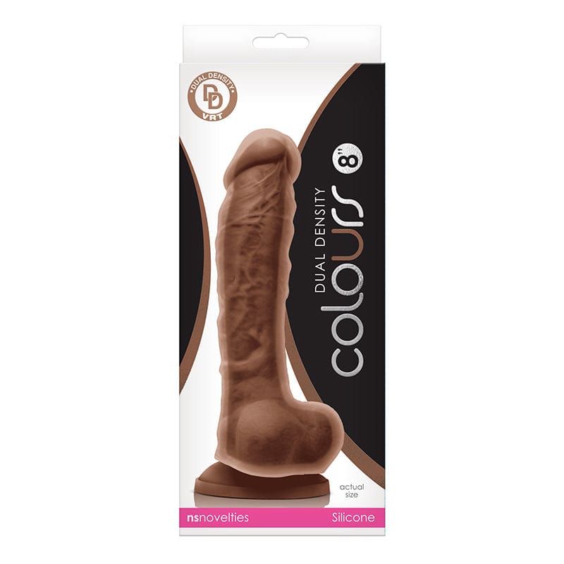 NS Novelties Dildos NS Novelties Colours Dual Density 8″ Brown Dildo