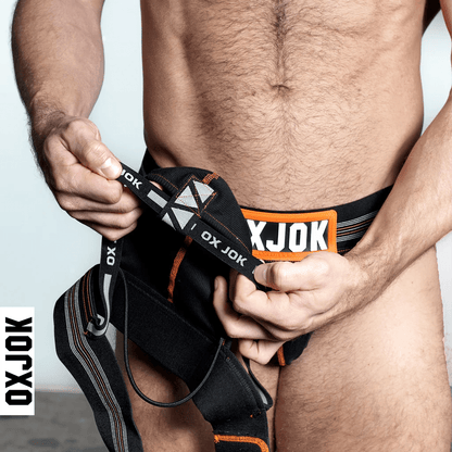 OXBALLS Lingerie Oxballs Oxjok Slingjock Jockstrap Black Iron