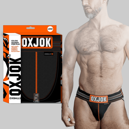 OXBALLS Lingerie Oxballs Oxjok Slingjock Jockstrap Black Iron