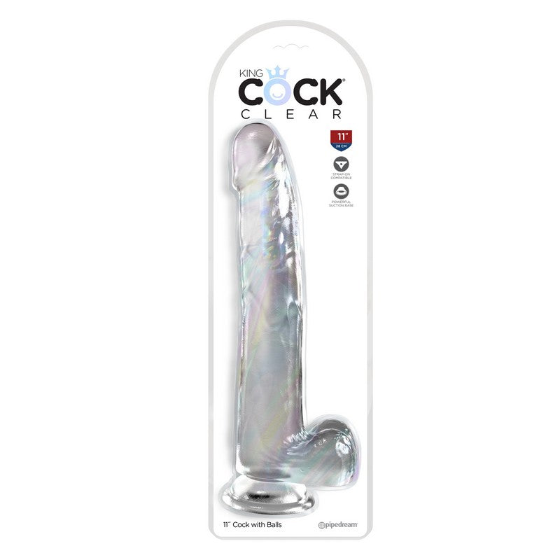 Products King Cock 11" With Balls Clear - XOXTOYS