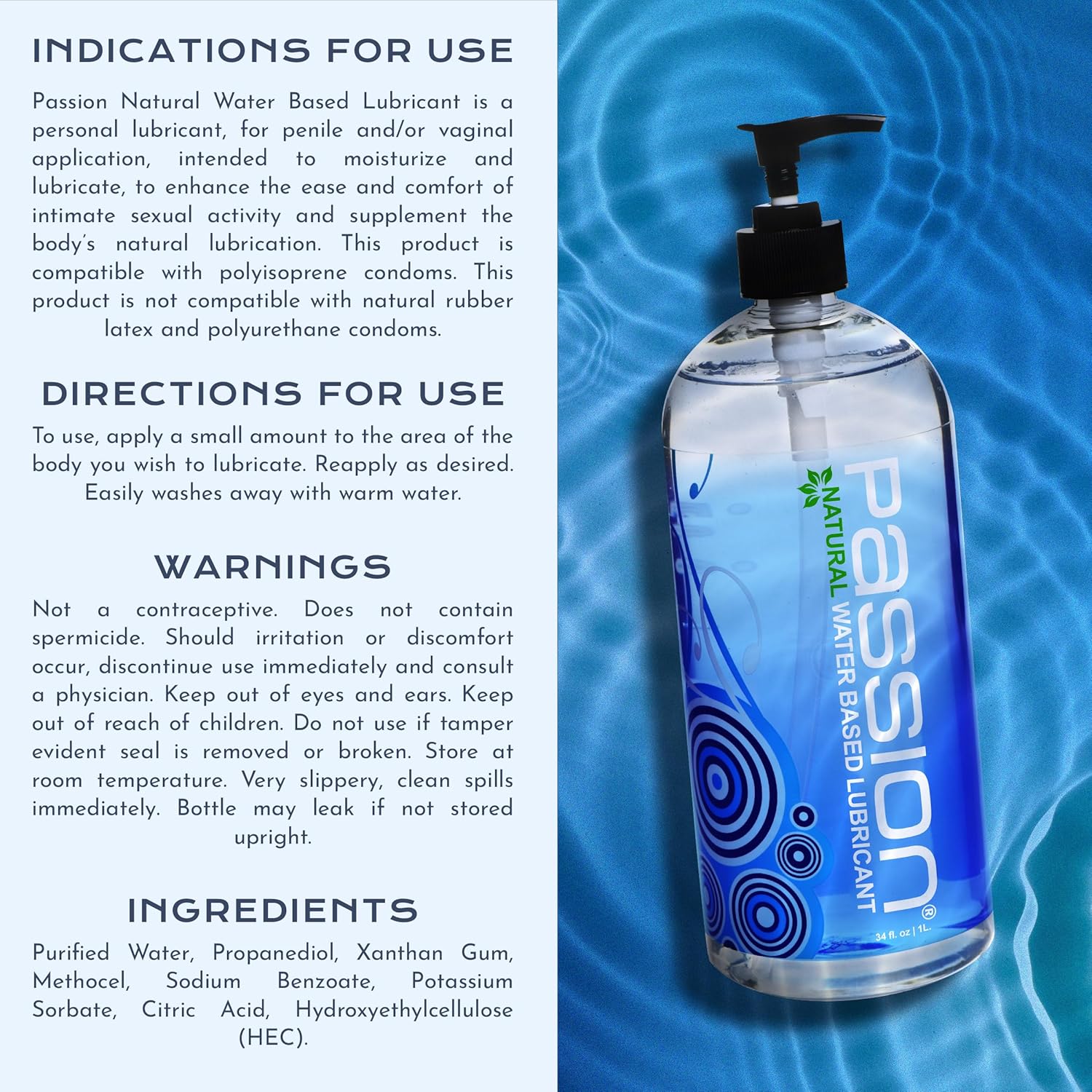 Passion Lubes Water Based Lube Passion Lubes Natural Water-based Lubricant
