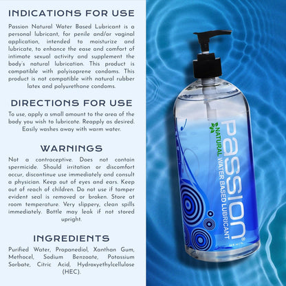 Passion Lubes Water Based Lube Passion Lubes Natural Water-based Lubricant