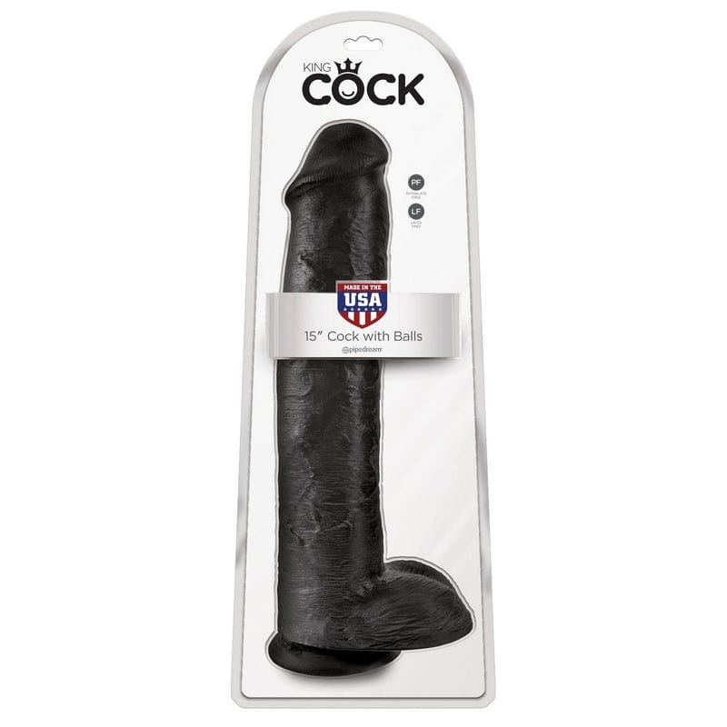 Pipedream Products Large Dildo's 9" + Black Pipedream Products King Cock 15” Realistic Dildo with Balls