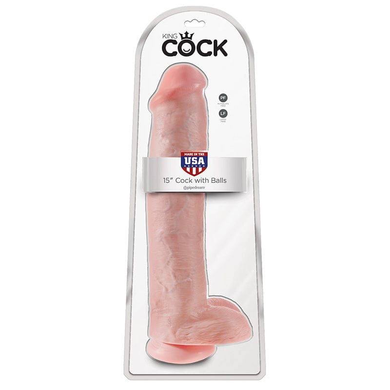 Pipedream Products Large Dildo's 9" + Beige Pipedream Products King Cock 15” Realistic Dildo with Balls