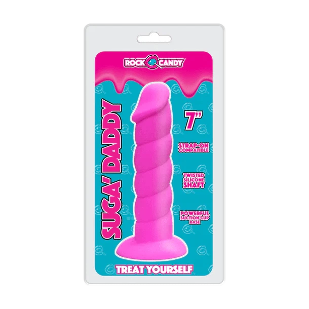 Rock Candy Dildos Pink Rock Candy Suga-Daddy 7 Inch Dong