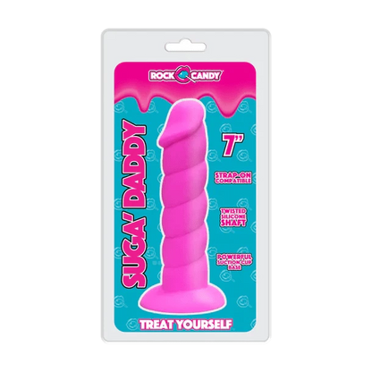 Rock Candy Dildos Pink Rock Candy Suga-Daddy 7 Inch Dong